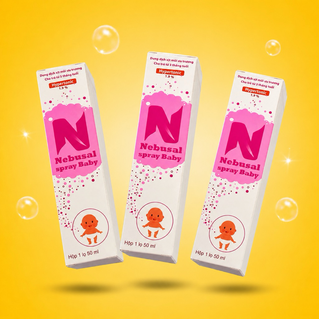 Nebusal spray baby xịt mũi cho bé từ 3 tháng tuổi xịt mũi hồng cpc1