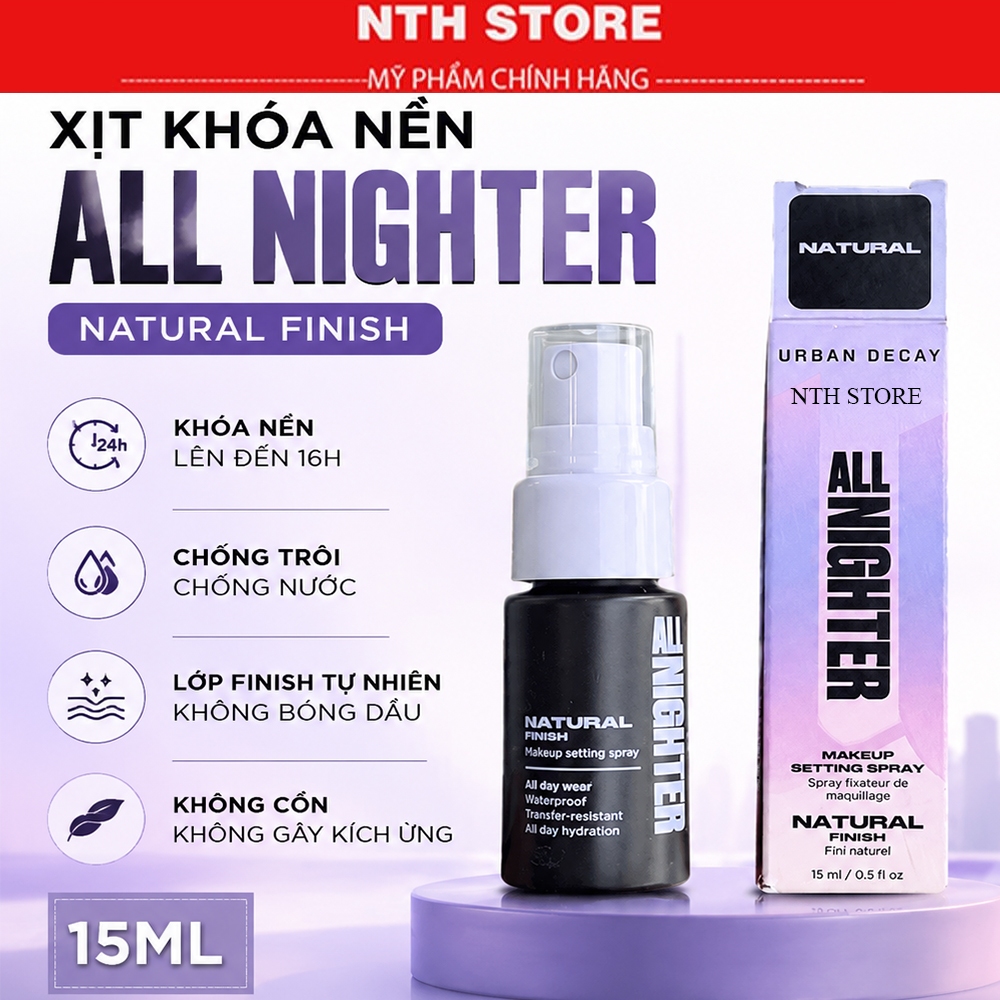 Xịt khoá nền Urban Decay All Nighter 15ml Fullbox , Xịt Khoáng Make Up Urban Decay