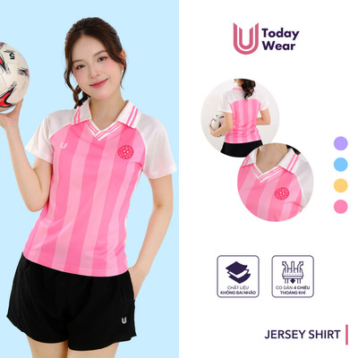 [NEW ARRIVAL] Áo thể thao nữ cổ polo Jersey Shirt Today U Wear họa tiết bóng đá thoáng mát thoải mái chạy bộ chơi bóng