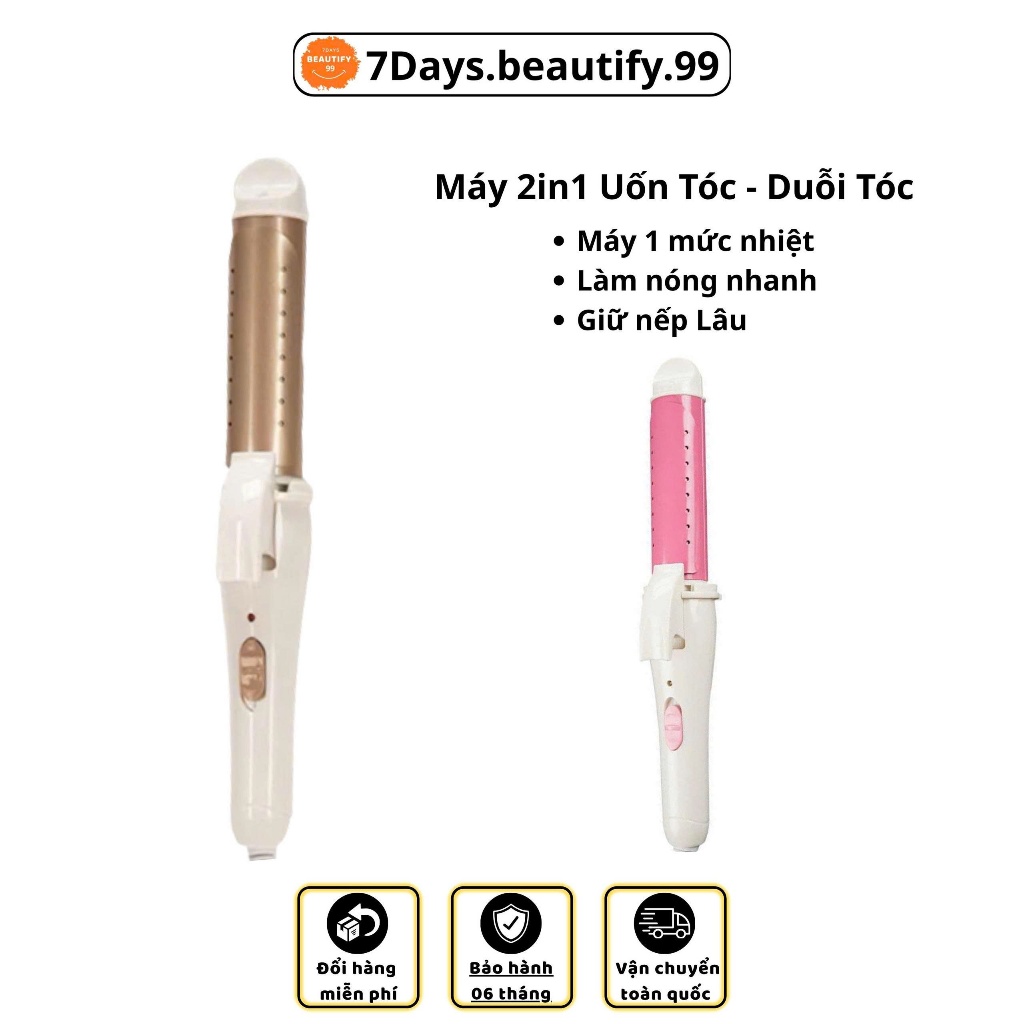 Máy Uốn Duỗi Tóc 2in1- Máy Uốn Tóc 7days.beautify.99 Kèm Vỏ Bảo Vệ Cao Cấp