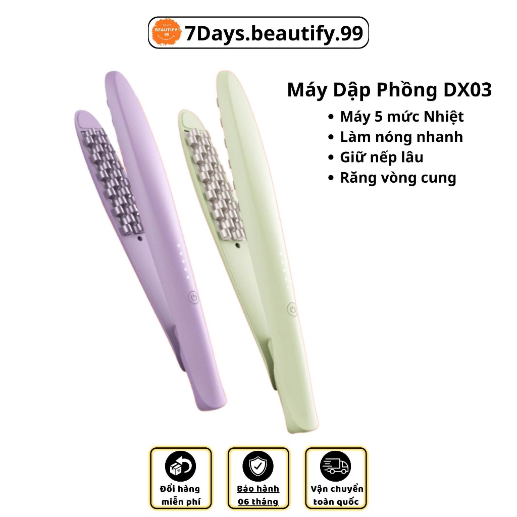 Máy Dập Xù - Phồng Chân Tóc DX03 7Days.Beautify.99 Trợ Giúp Làm Phồng Chân Tóc Tự Nhiên, 5 Mức Nhiệt