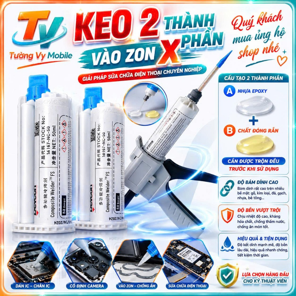 KEO 2 THÀNH PHẦN VÀO ZON X – GIẢI PHÁP KẾT DÍNH CHO THIẾT BỊ ĐIỆN TỬ