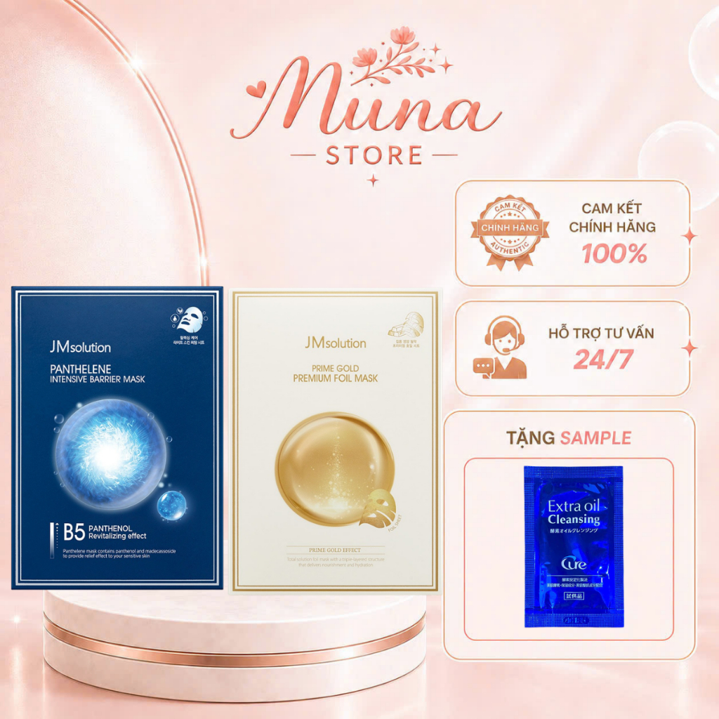 Mặt nạ JMsolution dưỡng ẩm da 24K Gold / Premium Foil Mask / Salmon Repair Mask / B5 Mask Hàn Quốc