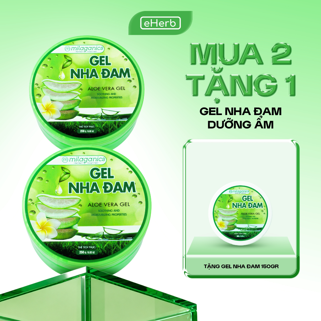 [MUA 2 TẶNG 1] Gel cấp ẩm lô hội tươi đa năng cho body gel nha đam tươi dịu da cho da khô MILAGANICS