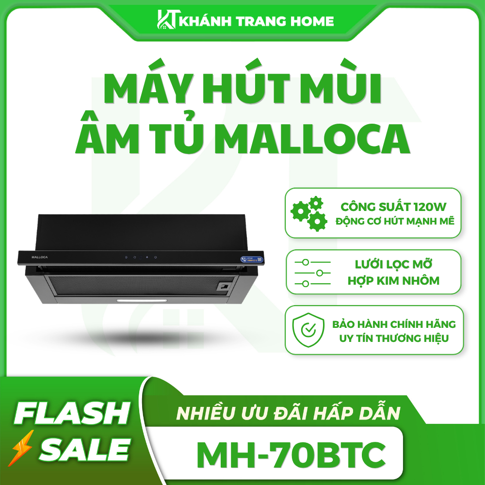 Máy hút khói khử mùi âm tủ Malloca MH 70BTC - Khánh Trang Home