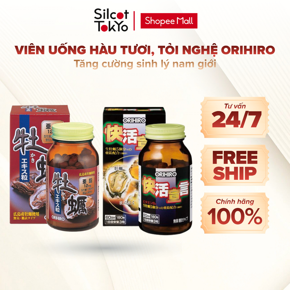 Viên uống tinh chất hàu tươi, hàu tươi tỏi nghệ Orihiro Nhật Bản