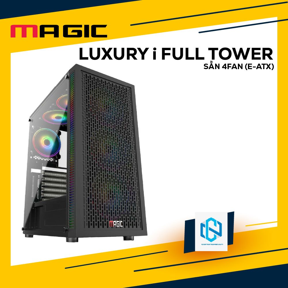 CASE MAGIC LUXURY i FULL TOWER SẴN 4FAN (E-ATX)