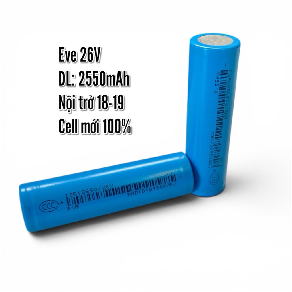 Eve 18650-26V Dung lượng 2550mAh- Xả 3C