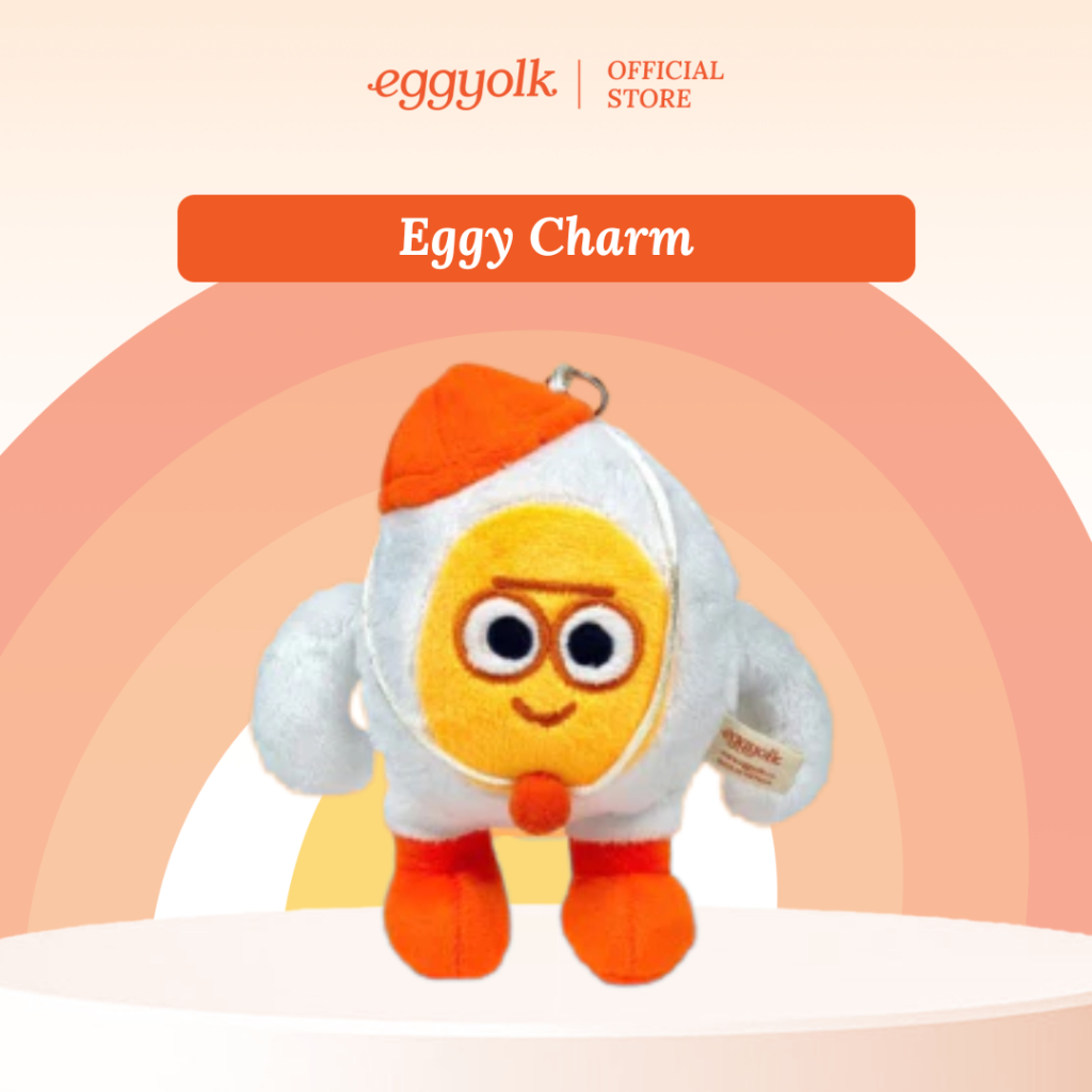 Charm Gấu Bông Eggy - Linh Vật Eggyolk Coffee, Bông Mềm, Quà Tặng Dễ Thương