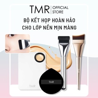 Bộ Nền hoàn hảo Cọ Tán Nền TMR – Bộ Kết Hợp Hoàn Hảo: Khay Trộn,  Cọ Phấn Nền, Mút Tán Nền sp304