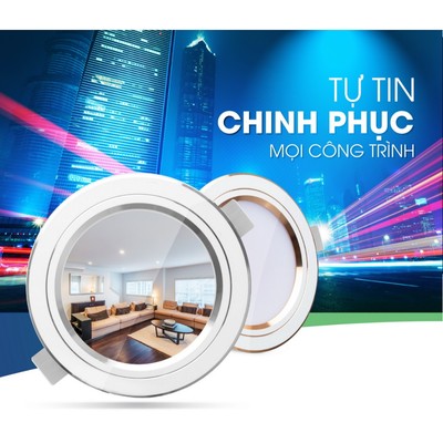 Đèn LED Âm Trần Downlight AT20 ĐM 110/10W Rạng Đông Đổi 3 Màu Viền Vàng, Lỗ Khoét 110mm, Tiết Kiệm Điện
