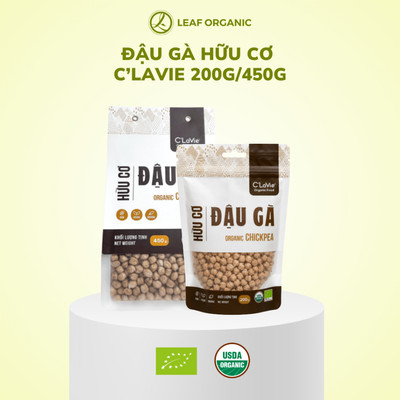 Đậu gà hữu cơ C'lavie túi 200g/450g giàu protein, chất xơ hòa tan và chất chống oxy hóa tự nhiên