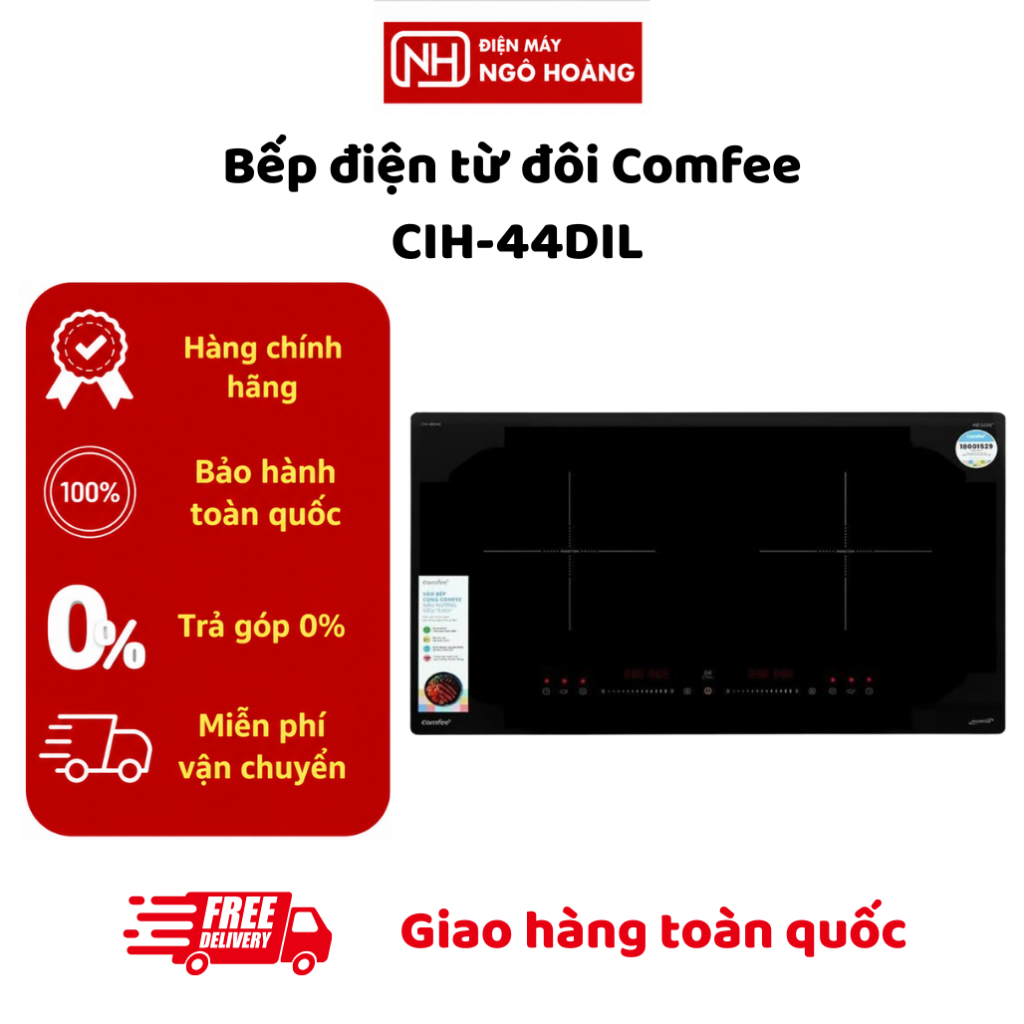 CIH-44DIL - Bếp Từ Đôi Âm Comfee CIH-44DIL 4400W Mặt Kính Cao Cấp Điều Khiển Cảm Ứng Chính Hãng