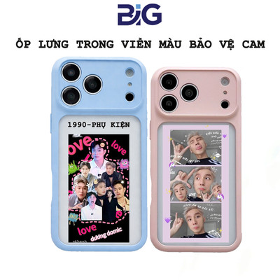 Ốp Lưng BIG Viền Pastel Lưng Trong baby kute Chống Va Đập Bảo Vệ Camera Cho iP 12PM đến 17PM