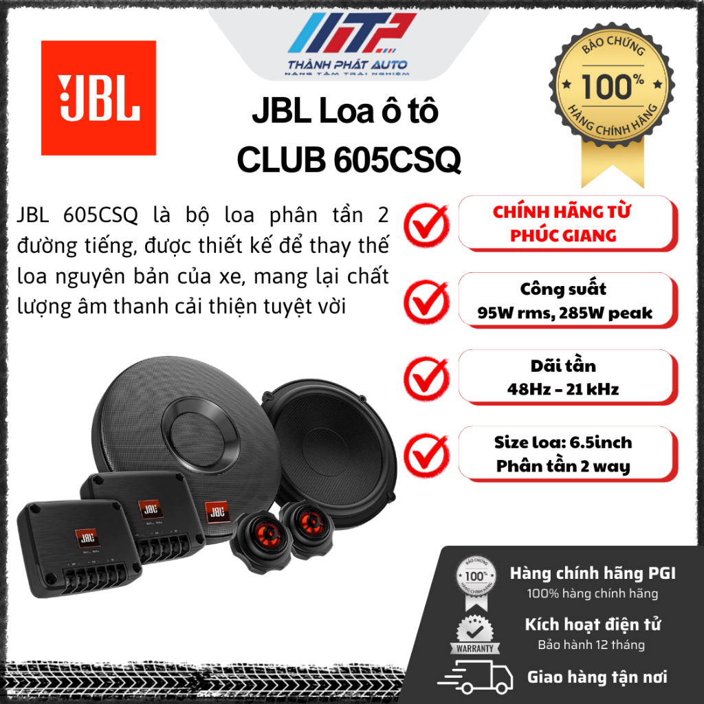 JBL Loa Cánh Ô tô CLUB 605CSQ Hàng Chính Hãng PGI - Loa phân tần| Loa Ô tô | Loa cánh cửa| Loa 2 way