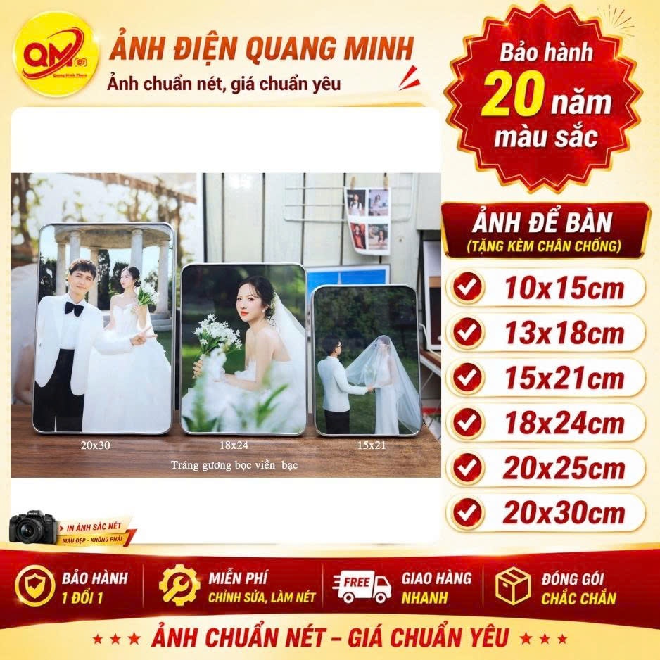 In ảnh KT 13X18CM bảo hàng 20 năm về độ sắc net và màu sắc