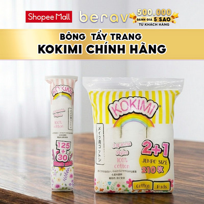 Bông Tẩy Trang KOKIMI  150 Miếng 100% Cotton - Bông Trò