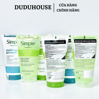 (Hàng Công TY) Sữa Rửa Mặt Simple Refreshing Facial Wash Dịu Nhẹ Cho Da Dầu Mụn, Nhạy Cảm 150ml Duduhouse