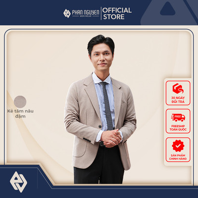 Áo blazer nam Phan Nguyễn, chất liệu cao cấp, kháng nhăn tốt, dễ bảo quản, form slim fit AVL.888