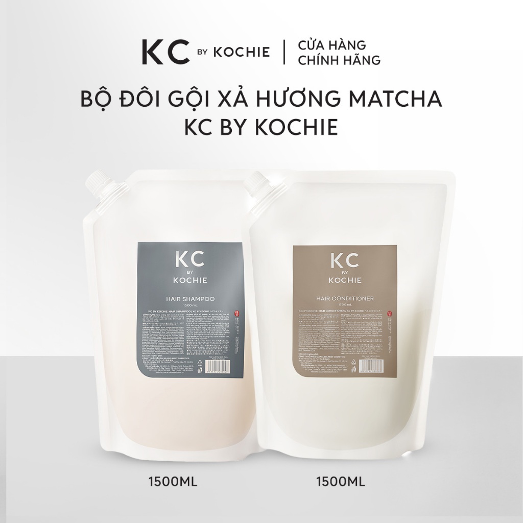 BỘ ĐÔI DẦU GỘI & DẦU XẢ HƯƠNG MATCHA KC BY KOCHIE 1500ml