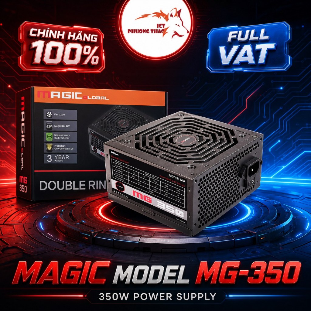 NGUỒN MAGIC MG-350 CST 350W (Capble đen dẹt)