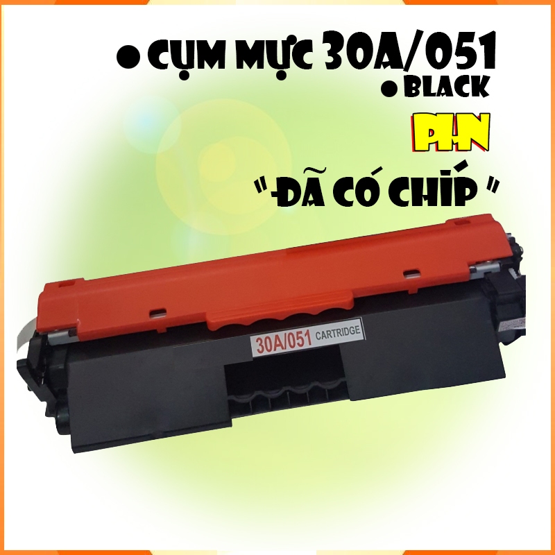 Cụm mực máy in HP laserjet Pro M203DN, M203DW, M203D, M203 mã 30A/051 có sẵn mực in và chip cụm mực.