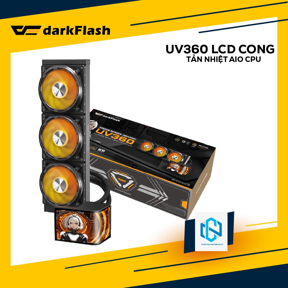 TẢN NHIỆT CONG AIO 360MM LCD CONG 6.7INCH IPS DARKFLASH UV360