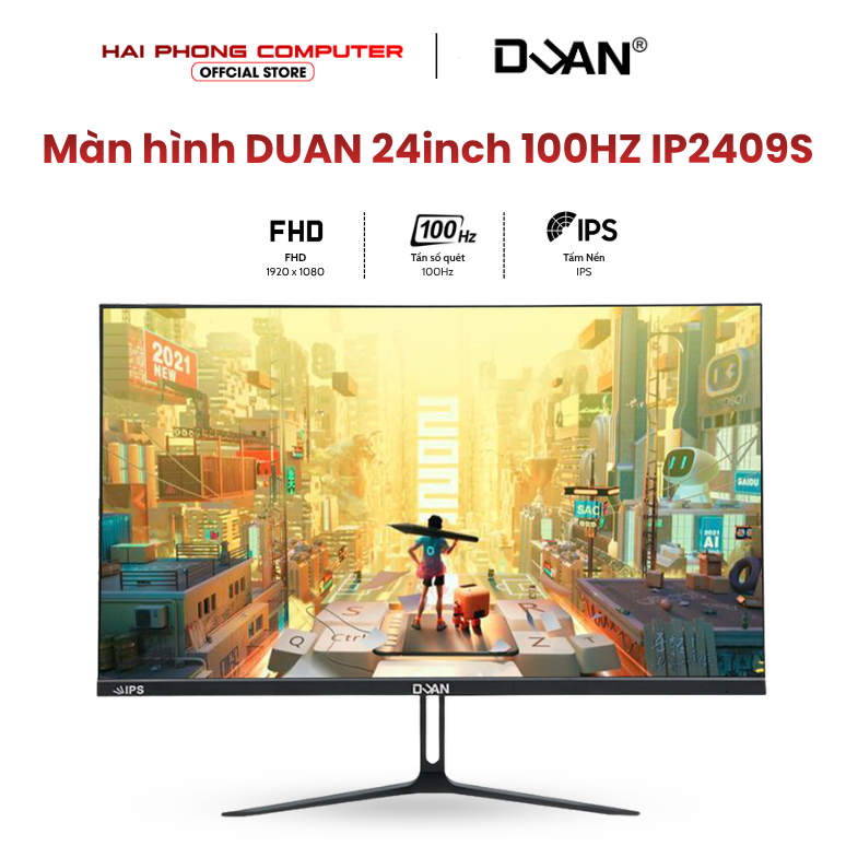 Màn hình LCD DUAN 24inch 100HZ IP2409S 24 inch | IPS | 100Hz | 1ms | Full viền | đen - Hàng chính hã