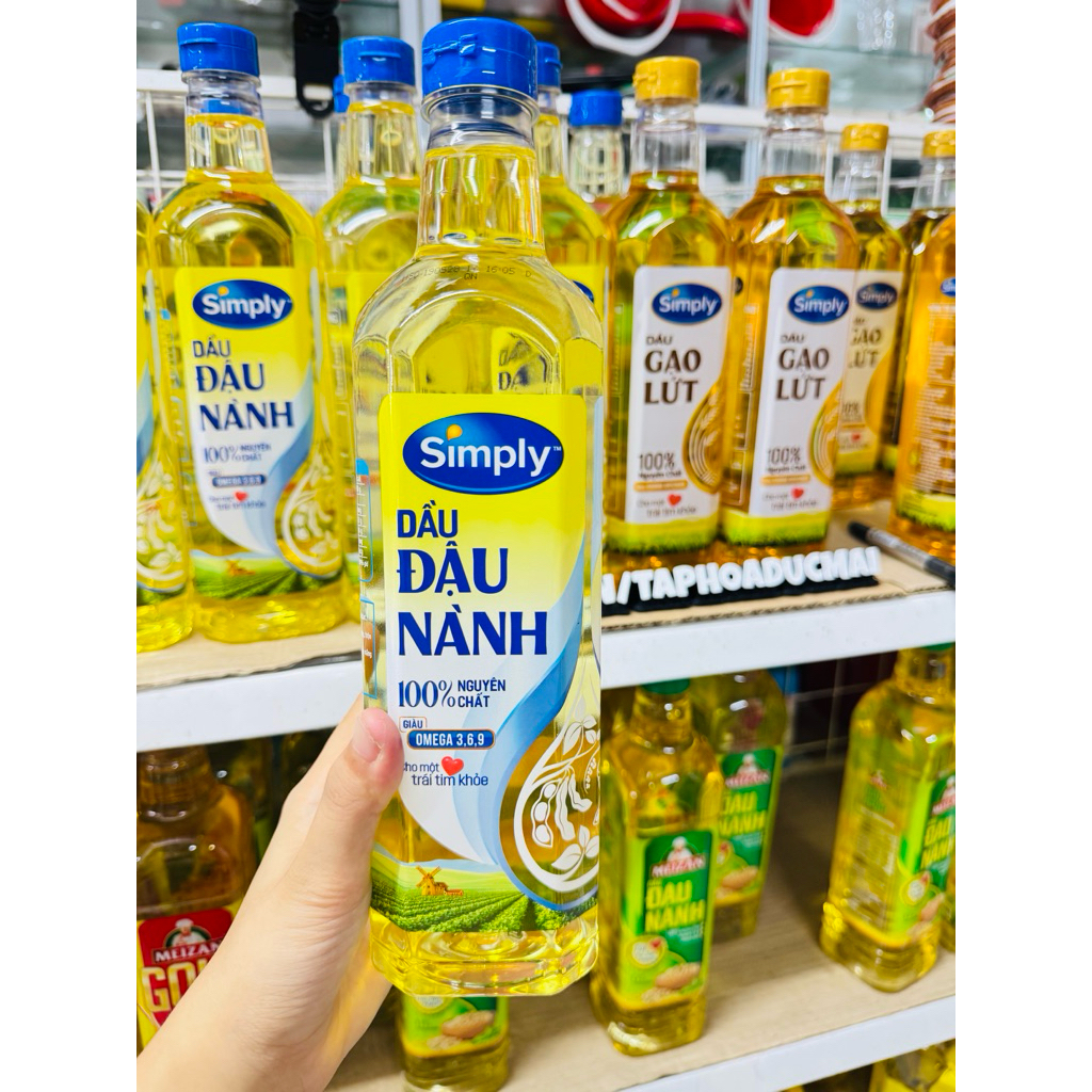 Dầu Ăn Simply Đậu nành 1Lít / Gạo lứt / Meizan Gold 1Lít /Neptune /Meizan đậu nành 1Lít