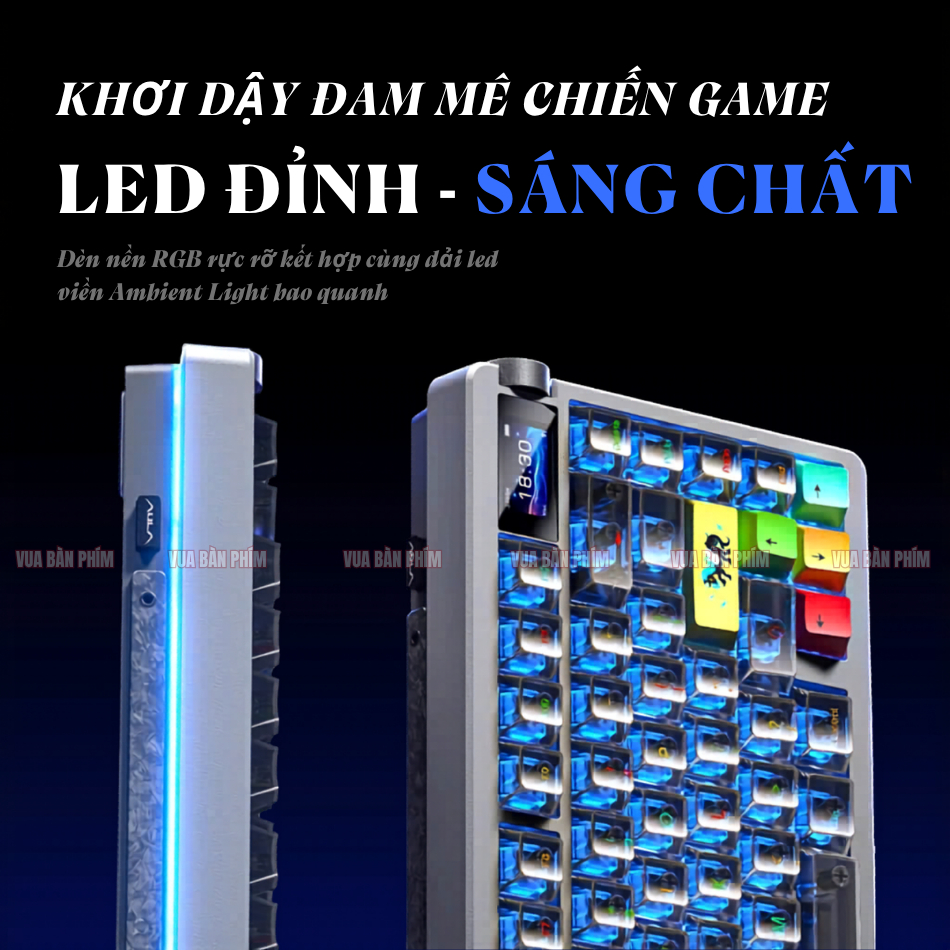 Bàn phím cơ không dây aula Nova 75 mạch xuôi  ,3 mode , màn hình tft , led rgb, hostswap, gasket mount, full foam | BigBuy360 - bigbuy360.vn