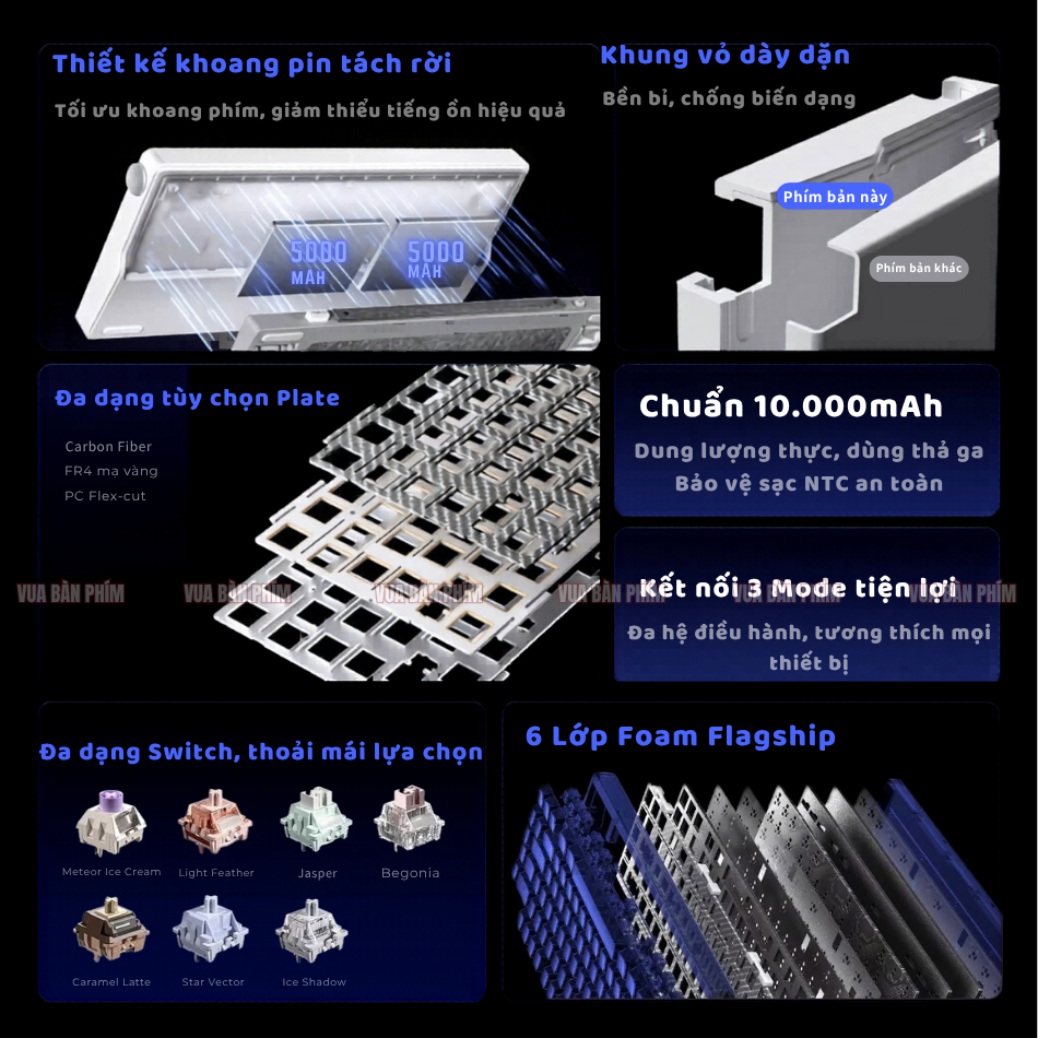 Bàn phím cơ không dây aula Nova 75 mạch xuôi  ,3 mode , màn hình tft , led rgb, hostswap, gasket mount, full foam | BigBuy360 - bigbuy360.vn
