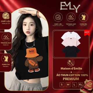 Áo Thun Croptop Nữ Basic Y2K Streetwear  - Chất Cotton 100% Mịn Đẹp - Form Lửng Cổ Tròn Cực Xinh - Hàng Hot Trend
