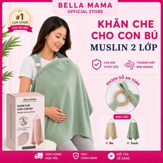 Khăn Choàng Cho Con Bú Bella Mama Khăn Choàng Chất Liệu Muslim 2 Lớp Với Khoen Cài  Gỗ An Toàn Tiện Lợi - KC1