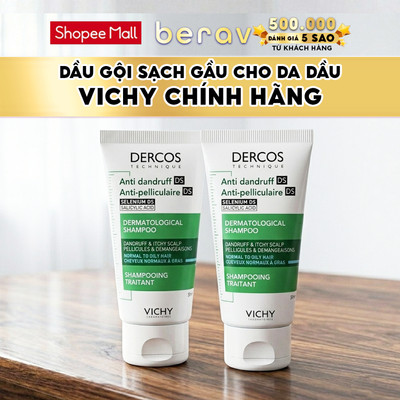 [MINISIZE] Dầu Gội VICHY Dercos Anti Dandruff Hair Shampoo Sạch Gàu Cho Da Đầu Dầu 50ML