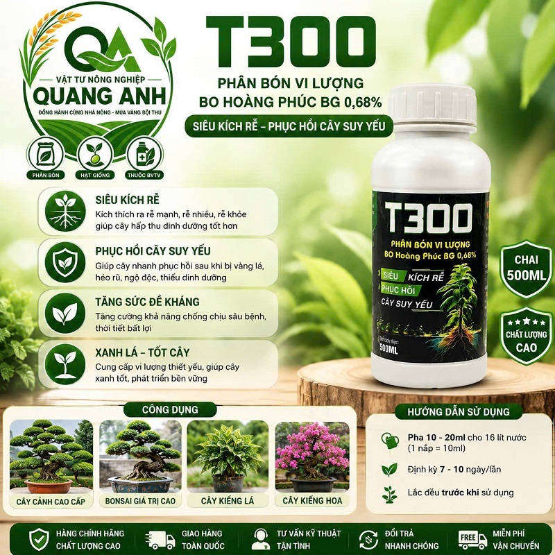 Siêu kích rễ T300 ( 500ml) - Siêu kích rễ và phục hồi cây suy yếu, Nuôi Rễ Khỏe, Chăm Cây Cảnh – Bon