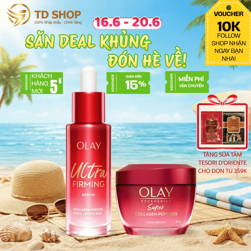 [NK Thái] Kem Dưỡng & Serum Giúp Da Săn Chắc Mịn Màng OLAY Super Collagen Peptides & Ultra Firming -