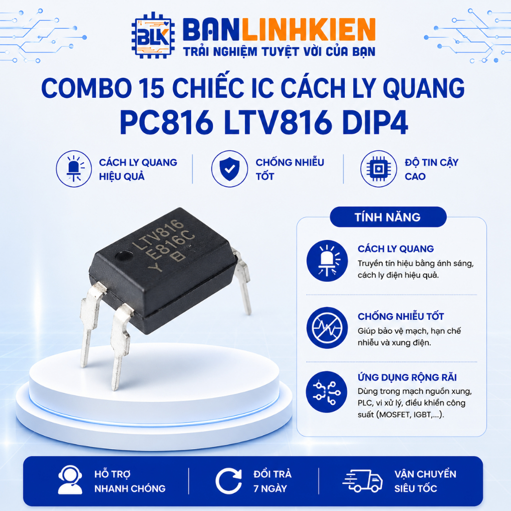 Combo 15 Chiếc IC Cách Ly Quang PC816 LTV816 DIP4   BANLINHKIEN