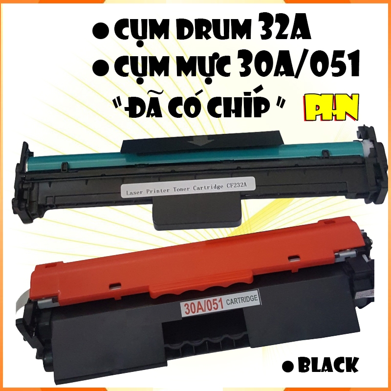Hộp mực máy in HP laserjet Pro MFP M227fdw, M227sdn, M227 mã 30A/32A/051 có sẵn mực in và chip.