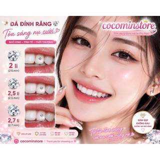 Hộp 10 Viên Đá Đính Răng nhiều size, tặng keo dán và bút, có hướng dẫn kèm theo