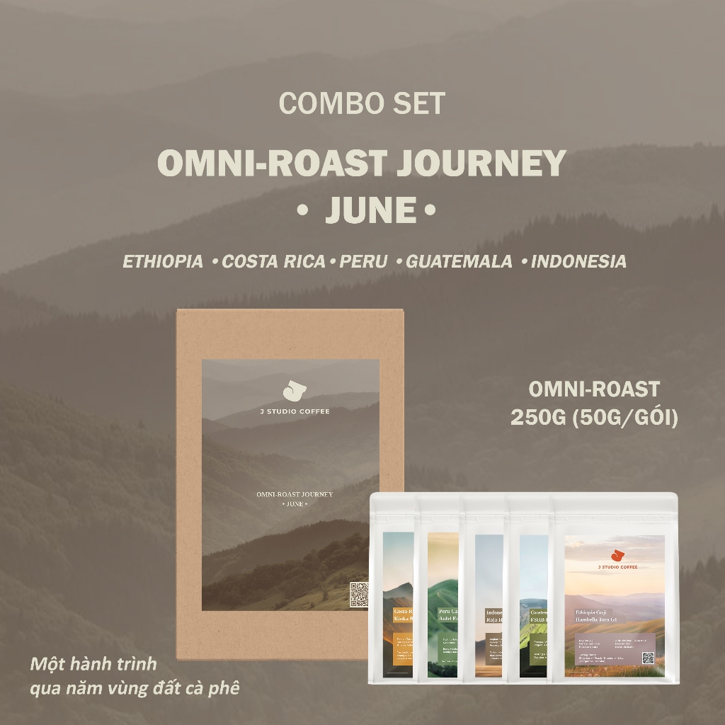 Combo Set Cà Phê Đặc Sản 5 Vùng - OMNI-ROAST JOURNEY JUNE | 250g (50g x 5) Specialty Coffee