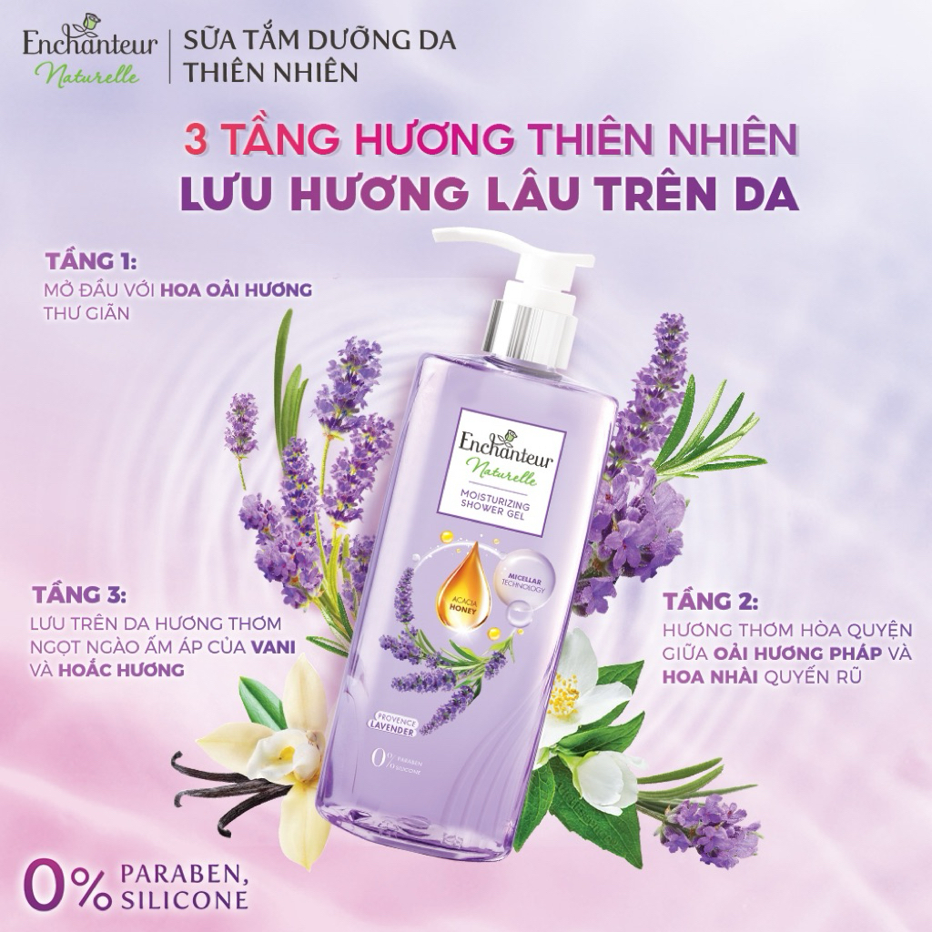 Sữa Tắm dưỡng ẩm lưu hương Enchenteur Naturelle