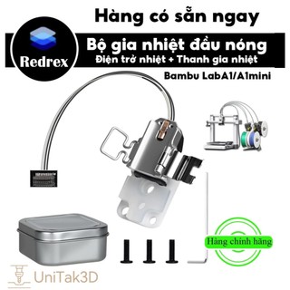 REDREX Hotend Bộ lắp ráp hệ thống sưởi cho Bambu Lab A1/A1Mini Máy in 3D Gốm Zirconia Chịu nhiệt cao
