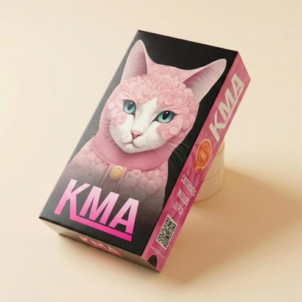 Kim Pen KMA PINK Con Mèo Hồng Hộp 20 Cây – Kim Cartridge PMU Tattoo Đa Size Thép 304L Dòng Mực Ổn Đị