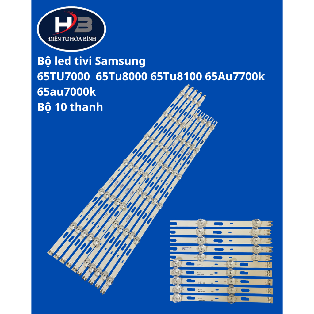 Bộ led tivi samsung 65TU7000  65TU8000 65TU8100  65AU7700k 65AU7000k Bộ 10 thanh