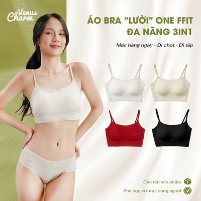 Áo Lót Lười Nâng V1 OneFit Không Gọng, Đệm Mỏng 2cm Nâng Nhẹ Tự Nhiên, Áo Bra Không Viền Không Móc Cài Venus Charm 0716