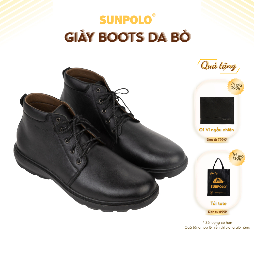 Giày boot nam da bò SUNPOLO Chunky Boots BOOT05
