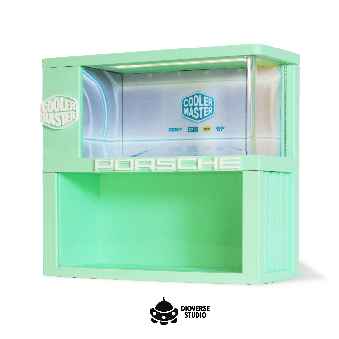 HỘP ĐÈN LED TRƯNG BÀY XE MÔ HÌNH COOLER MASTER Porsche 911 GT3  - MINIGT 1:64 804 - KHÔNG GỒM XE FIG