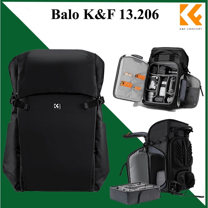 Balo máy ảnh K&F Concept KF13.206/ KF13.206V1, 30L