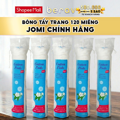 Combo 5 Bông Tẩy Trang JOMI Siêu Mịn Cotton Pads 120 Miếng