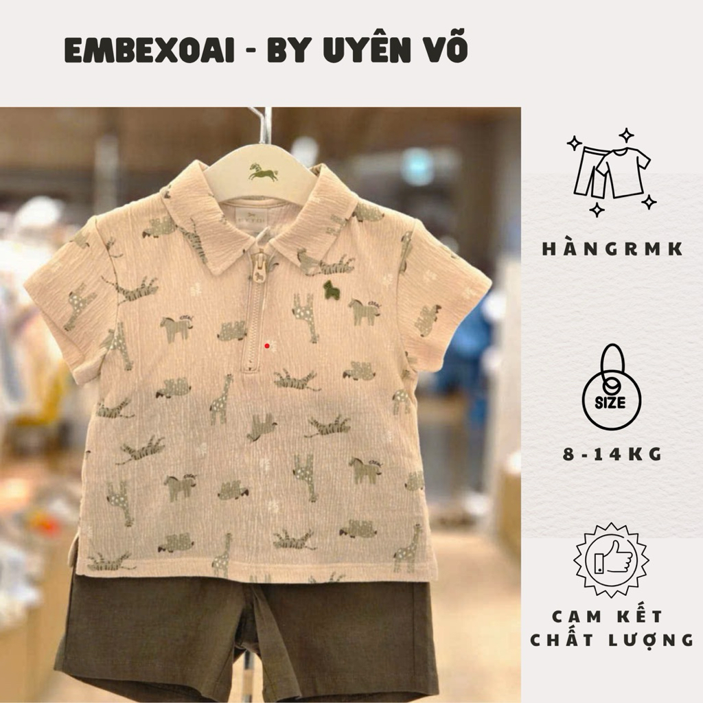 NEW COLLECTION ETTOI RMK SET POLO GIRAFFE SIÊU XANH